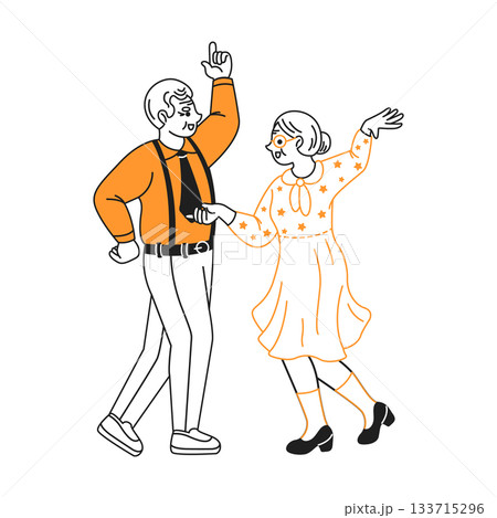 Vintage Dance Celebration in Retro Style Vintage Dance Celebration in Retro Style 133715296