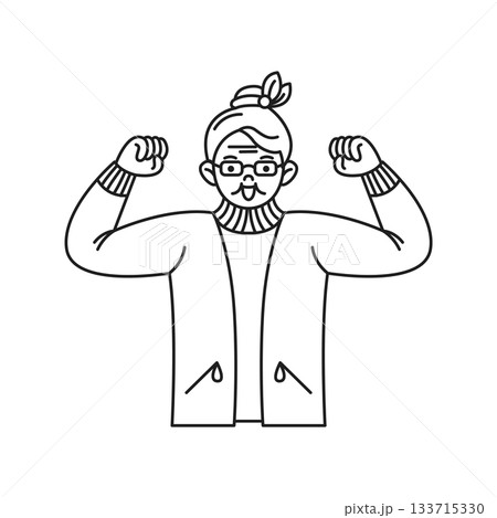 Confident Person Showing Strength with Glasses 133715330