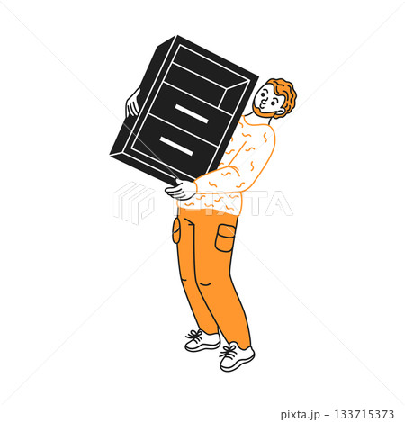 Person Carrying a Large Bookshelf Person Carrying a Large Bookshelf 133715373