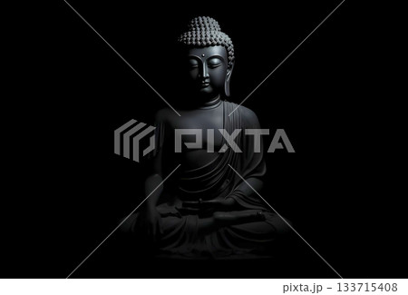 暗闇に大仏のグラフィック 133715408