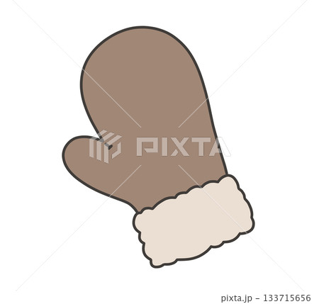 茶色のミトン型手袋のイラスト 133715656