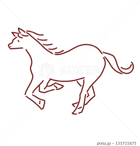 シンプルな走る馬のイラスト 133715875