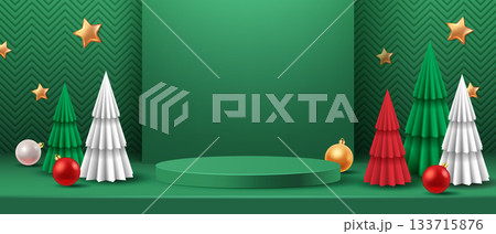 Festive Holiday Background With Christmas Trees Festive Holiday Background With Christmas Trees 133715876
