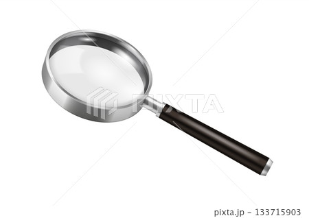 Realistic Magnifying Glass Illustration Isolated Realistic Magnifying Glass Illustration Isolated 133715903