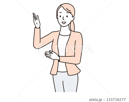 案内をするビジネスパーソン 133716277