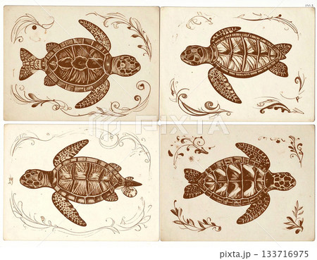 Commercial Use. Texture of ceramic tile with a of pattern of turtle in natural colors. Material for interior. Design mockup and background. Commercial Use. Texture of ceramic tile with a of pattern of turtle in natural colors. Material for interior. Design mockup and background. 133716975