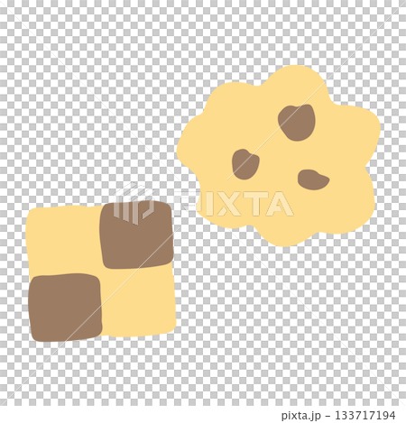 やさしい園じかんイラスト（主線なし・ゆるかわ）｜おやつ（クッキー）のイラスト 133717194