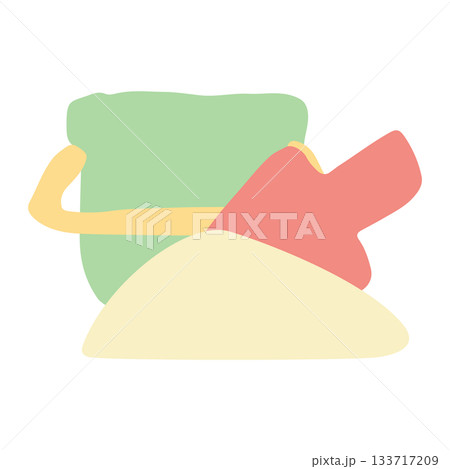 やさしい園じかんイラスト(主線なし・ゆるかわ)|お砂場セットのイラスト やさしい園じかんイラスト(主線なし・ゆるかわ)|お砂場セットのイラスト 133717209