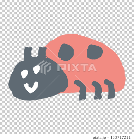 簡單的幼兒園插畫（沒有主要線條，簡單又可愛）| 瓢蟲插畫 133717211