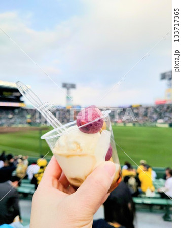 観客席で野球観戦しながら食べるスイーツ 甲子園球場 観客席で野球観戦しながら食べるスイーツ 甲子園球場 133717365