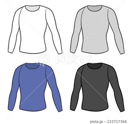 登山やスポーツで着用するアンダーウェア、メンズ用のイラスト 登山やスポーツで着用するアンダーウェア、メンズ用のイラスト 133717368