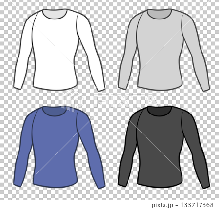 登山やスポーツで着用するアンダーウェア、メンズ用のイラスト 登山やスポーツで着用するアンダーウェア、メンズ用のイラスト 133717368