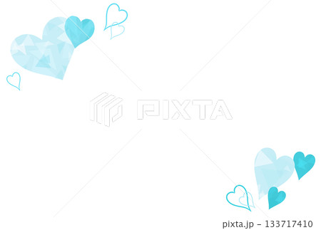 薄い水色の宝石のようなハートのフレーム 133717410