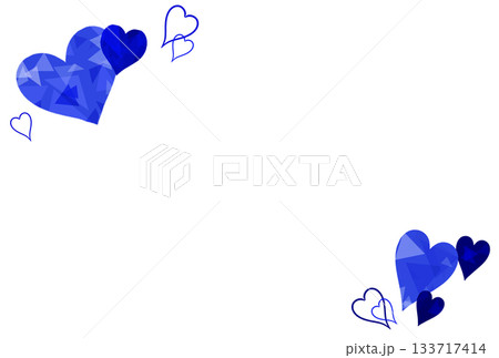濃い青色の宝石のようなハートのフレーム 133717414