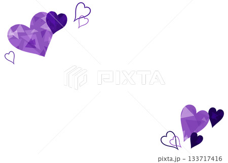 紫色の宝石のようなハートのフレーム 133717416