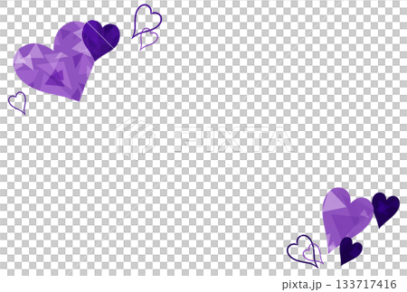 紫色の宝石のようなハートのフレーム 133717416