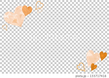 薄いオレンジ色の宝石のようなハートのフレーム 薄いオレンジ色の宝石のようなハートのフレーム 133717418