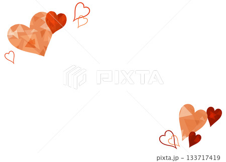 濃いオレンジ色の宝石のようなハートのフレーム 濃いオレンジ色の宝石のようなハートのフレーム 133717419