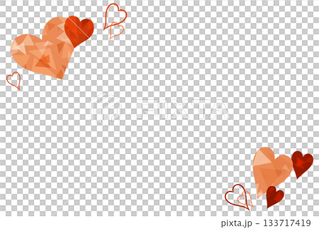 濃いオレンジ色の宝石のようなハートのフレーム 濃いオレンジ色の宝石のようなハートのフレーム 133717419