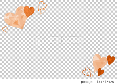 オレンジ色の宝石のようなハートのフレーム オレンジ色の宝石のようなハートのフレーム 133717420