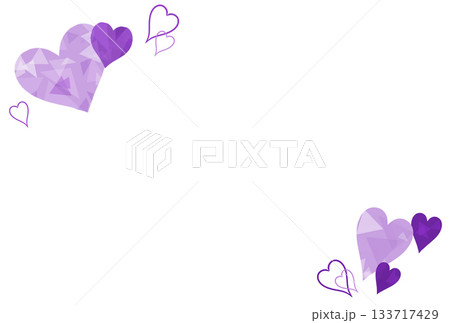 薄い紫色の宝石のようなハートのフレーム 133717429