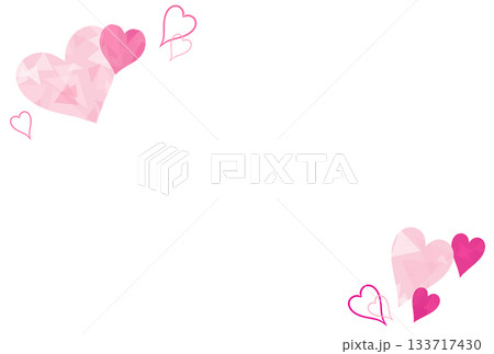 薄いピンク色の宝石のようなハートのフレーム 薄いピンク色の宝石のようなハートのフレーム 133717430