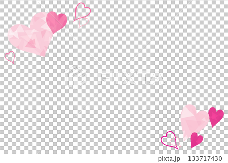 薄いピンク色の宝石のようなハートのフレーム 薄いピンク色の宝石のようなハートのフレーム 133717430