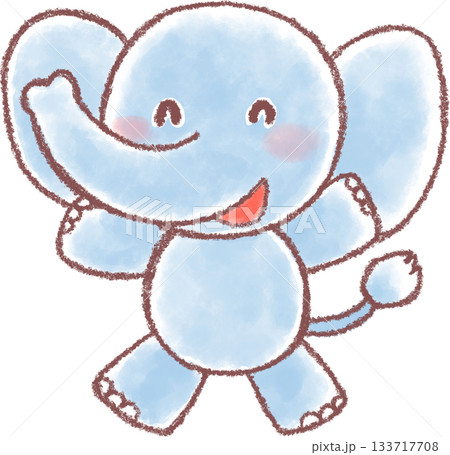 かわいいゾウのイラスト_笑顔の象さん_笑う 133717708