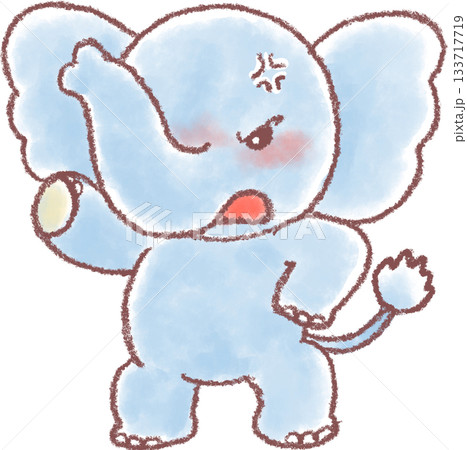 かわいいゾウのイラスト_怒る象さん 133717719