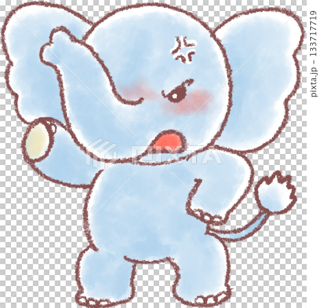 かわいいゾウのイラスト_怒る象さん 133717719