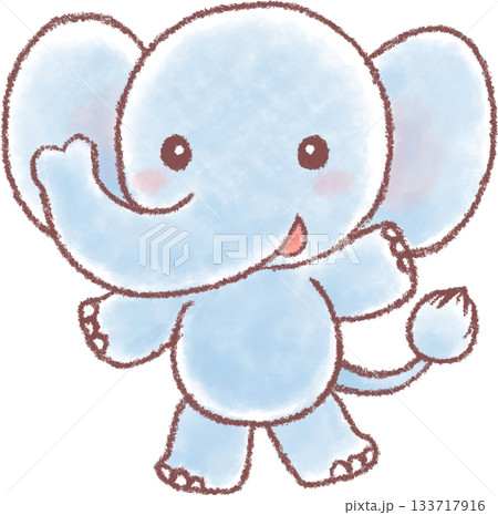 かわいいゾウのイラスト 133717916