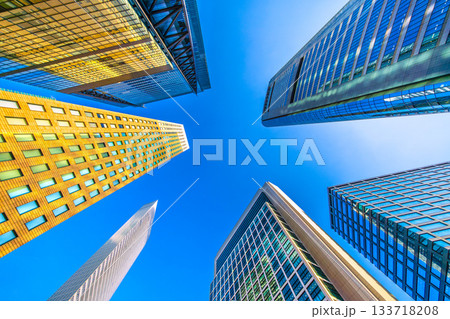 日本の東京都市景観 汐留のオフィス街などを望む。明日へ、輝く時代。 日本の東京都市景観 汐留のオフィス街などを望む。明日へ、輝く時代。 133718208