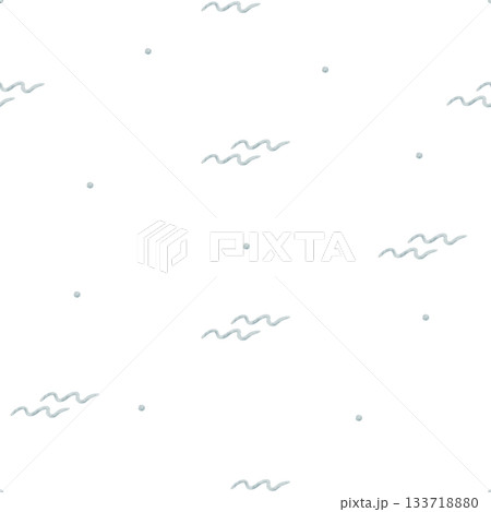 Pattern blue lines water waves, dots drops. Hand-drawn watercolor illustration in marine children's style. Seamless print isolated from background for design fabric, wallpaper, textiles packaging Pattern blue lines water waves, dots drops. Hand-drawn watercolor illustration in marine children's style. Seamless print isolated from background for design fabric, wallpaper, textiles packaging 133718880