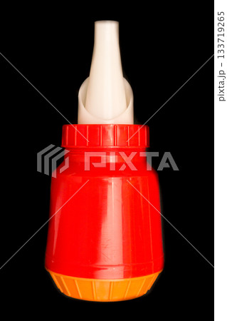 Inhaler for a runny nose on a black background. Inhaler for a runny nose on a black background. 133719265