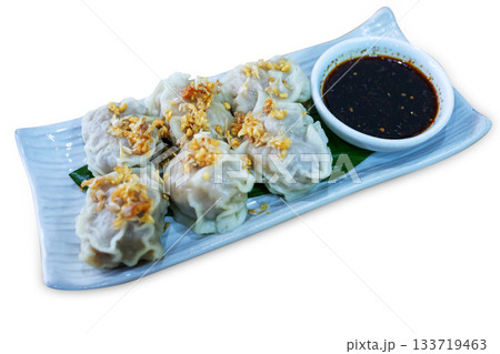 Top view of Pork dumplings, focus selective Top view of Pork dumplings, focus selective 133719463