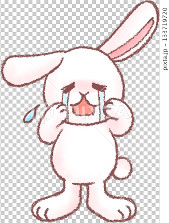 可愛的兔子插圖_哭泣的兔子插圖 133719720