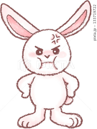 可愛いいうさぎのイラスト_怒っているうさぎのイラスト 133719722