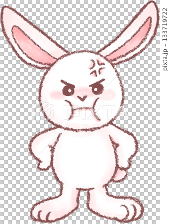 可愛いいうさぎのイラスト_怒っているうさぎのイラスト 133719722