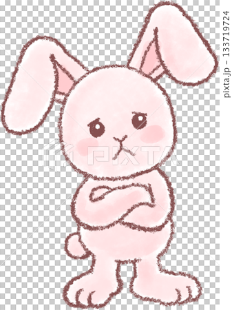 可愛いいうさぎのイラスト_悩むうさぎ 可愛いいうさぎのイラスト_悩むうさぎ 133719724