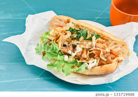 手作り焼きそばカスクートサンド 133719986