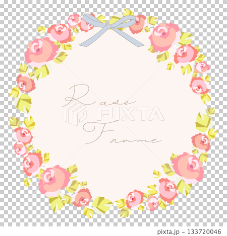 一款復古玫瑰圖案的花圈式相框。 一款復古玫瑰圖案的花圈式相框。 133720046