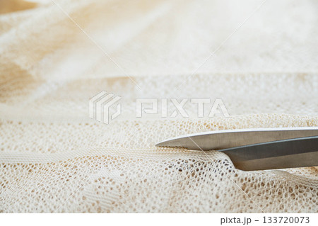 ハサミで切るレース生地 133720073