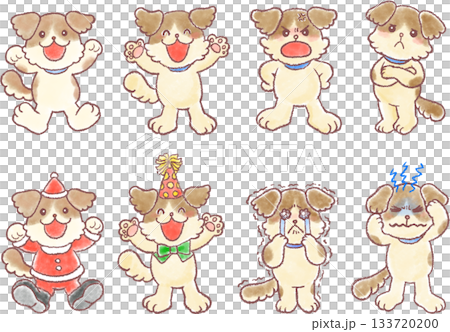 可愛的狗狗插畫_狗狗_各種表情的狗狗插畫 133720200