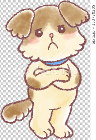 Cute dog illustration_Dog_Illustration of a worried dog Cute dog illustration_Dog_Illustration of a worried dog 133720205