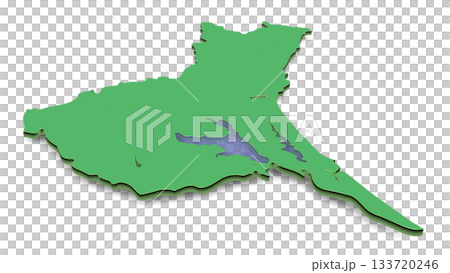 茨城県マップ素材:平置き 茨城県マップ素材:平置き 133720246