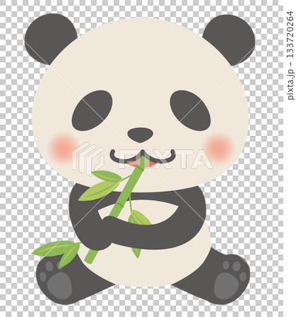 動物_パンダ（笹を食べる） 133720264