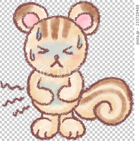可愛的松鼠插圖_一隻肚子痛的松鼠插圖 133720488