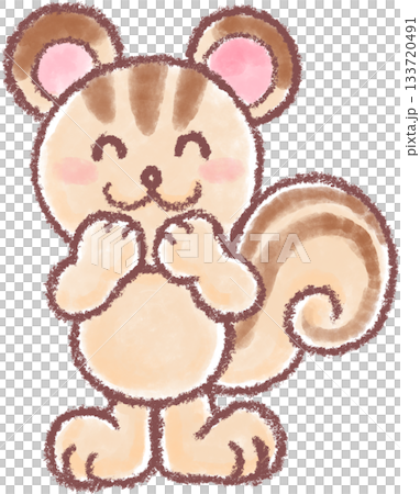 可愛いいリスのイラスト_ニコニコ笑うリスのイラスト 133720491