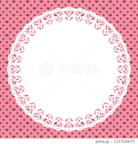 丸型レース×ハートドット(イチゴ) 丸型レース×ハートドット(イチゴ) 133720675