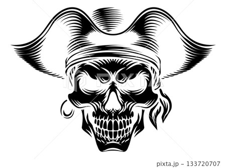 Pirate Skull Captain Hat Skeleton Vintage Design Pirate Skull Captain Hat Skeleton Vintage Design 133720707